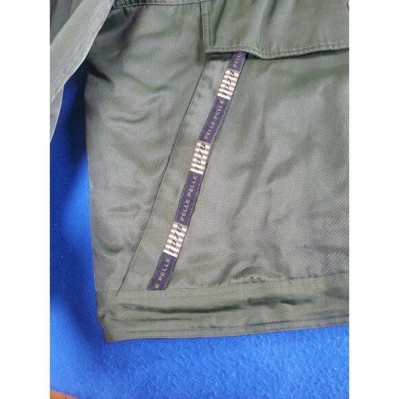 Vintage Pelle Pelle Marc Buchanan Acrylic Olive Green Men's Jacket Hoodie XXL - Picture 14 of 16